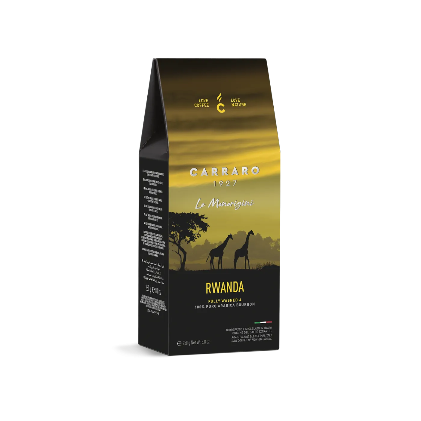 Rwanda – caffè macinato sottovuoto in astuccio da 250 g