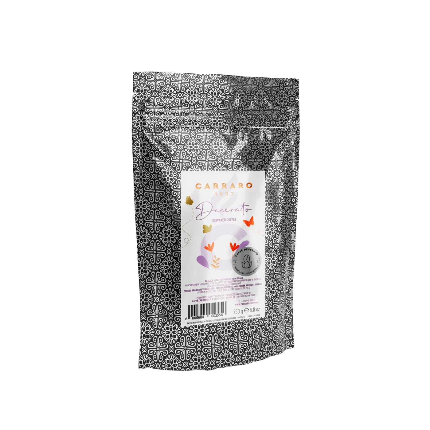Decerato – dewaxed coffee beans 250 g standpack