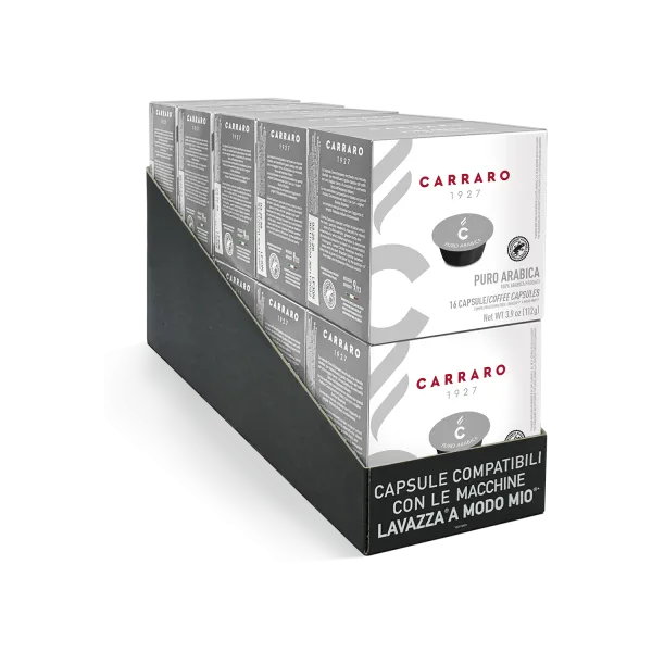 Puro arabica – 10 boxes of 16 capsules, 160 total A Modo Mio®* compatible capsules