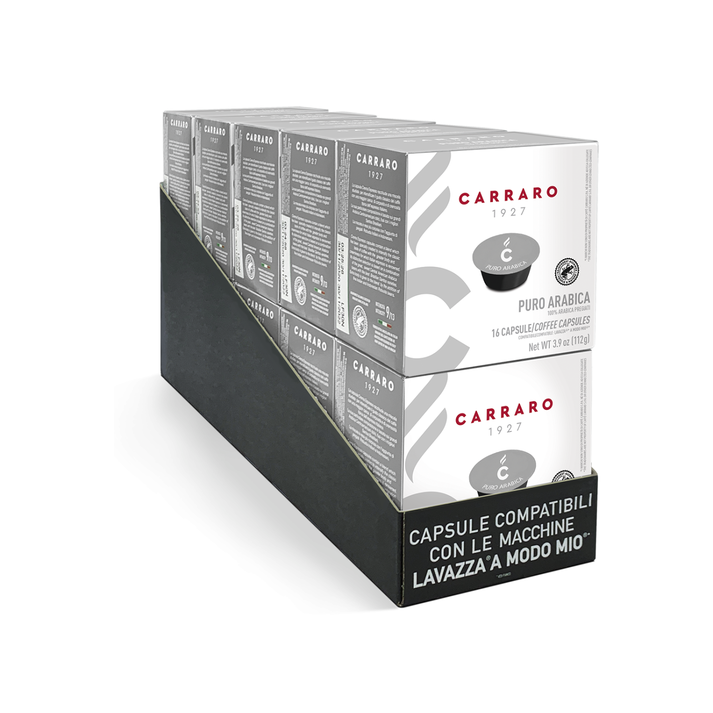 Puro Arabica - 10 astucci da 16 capsule, totale 160 capsule compatibili A Modo Mio®*
