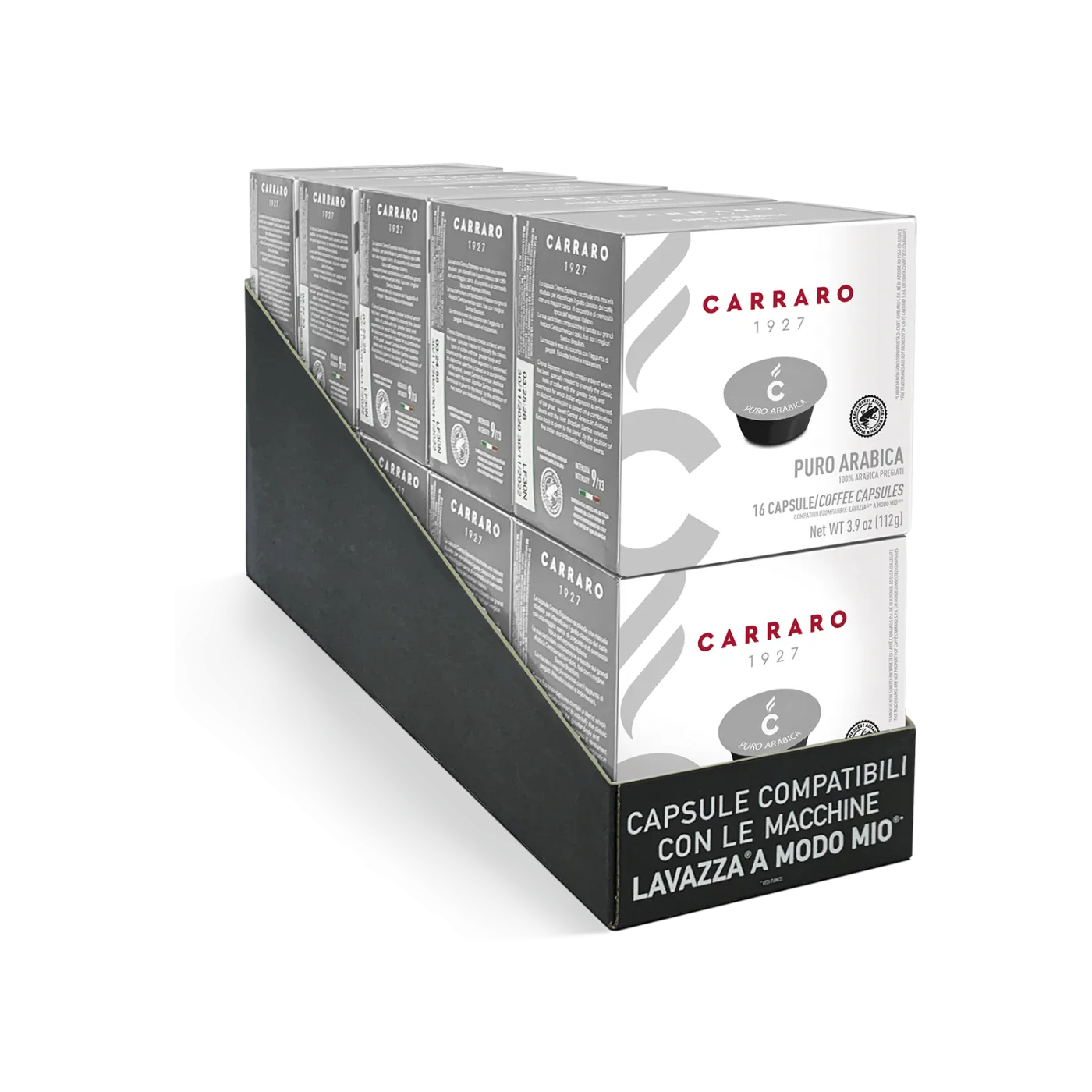 Puro Arabica – 10 astucci da 16 capsule, totale 160 capsule compatibili A Modo Mio®*