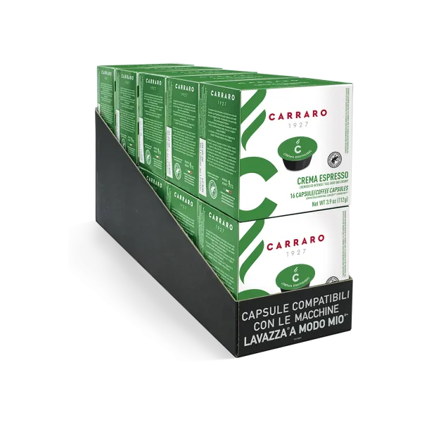 Crema Espresso – 10 astucci da 16 capsule, totale 160 capsule compatibili A Modo Mio®*
