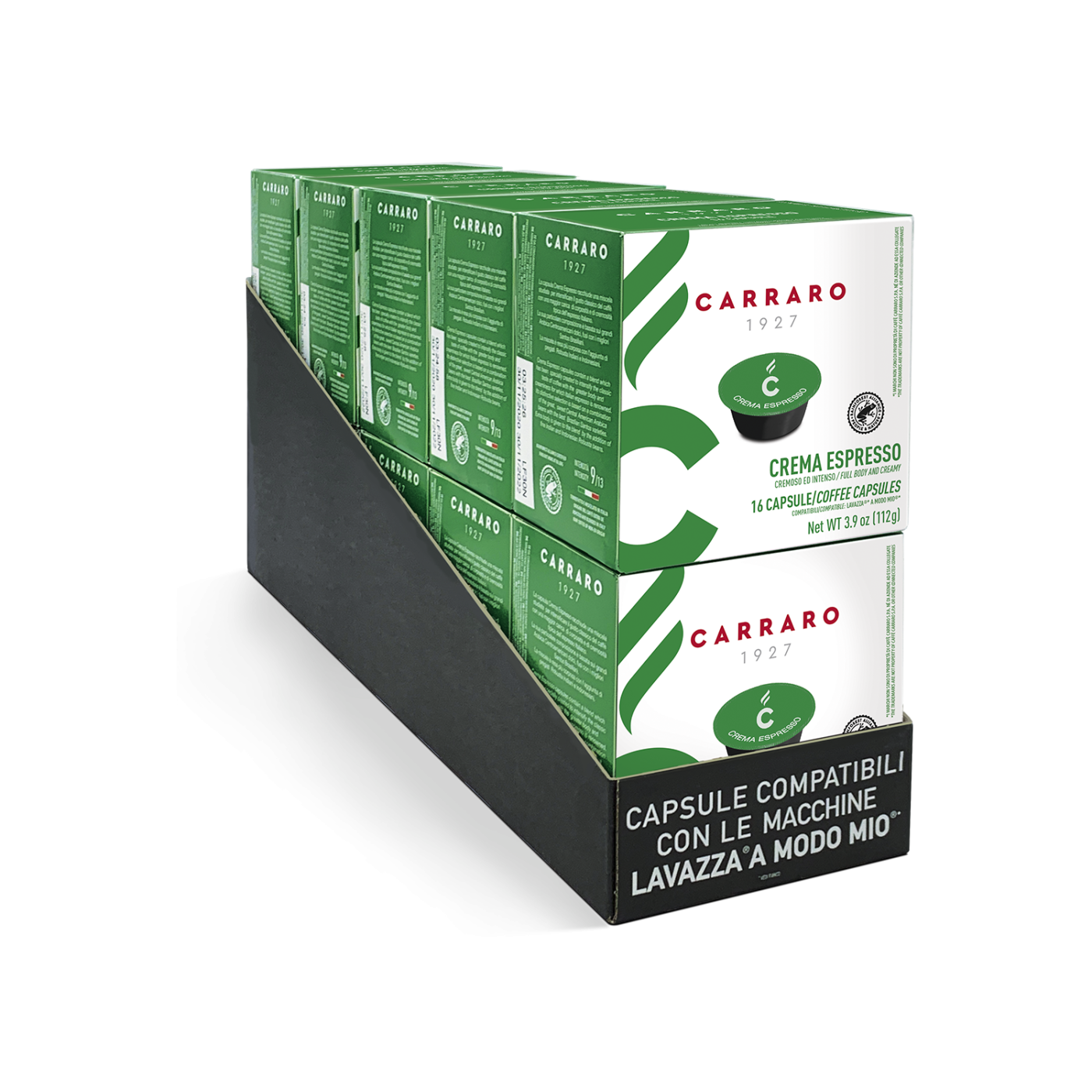 Crema Espresso - 10 astucci da 16 capsule, totale 160 capsule compatibili A Modo Mio®*