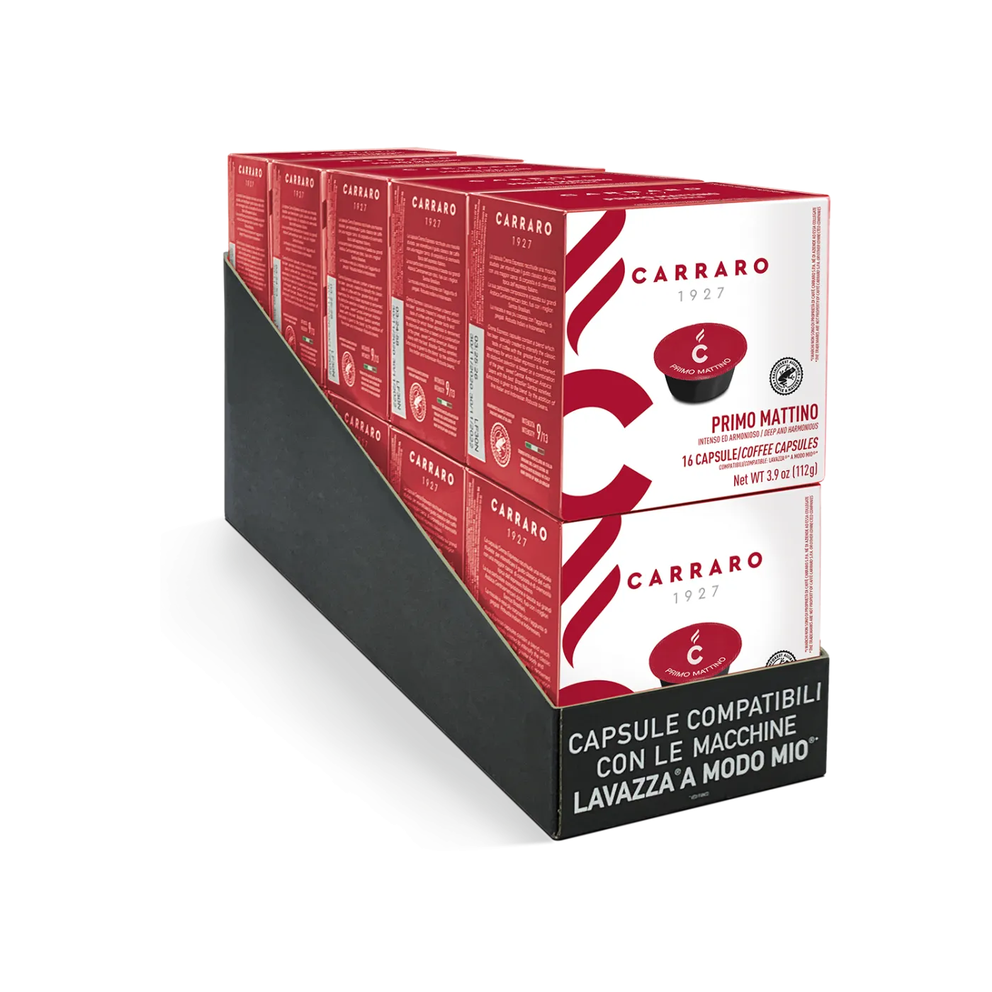 Primo Mattino – 10 astucci da 16 capsule, totale 160 capsule compatibili A Modo Mio®*