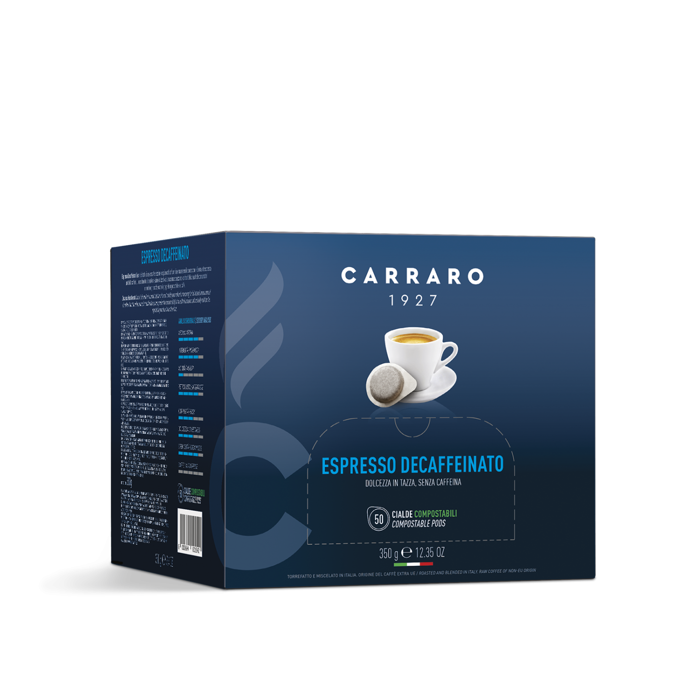 Espresso decaffeinato – 50 pods 7 g | Caffè Carraro