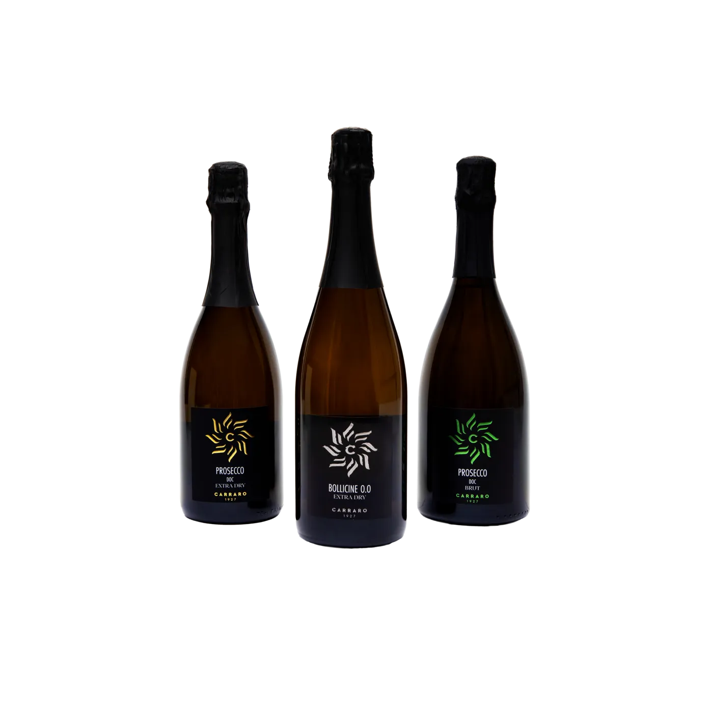 Carraro Experience – Trio Prosecco Brut, Extra Dry e 0.0%