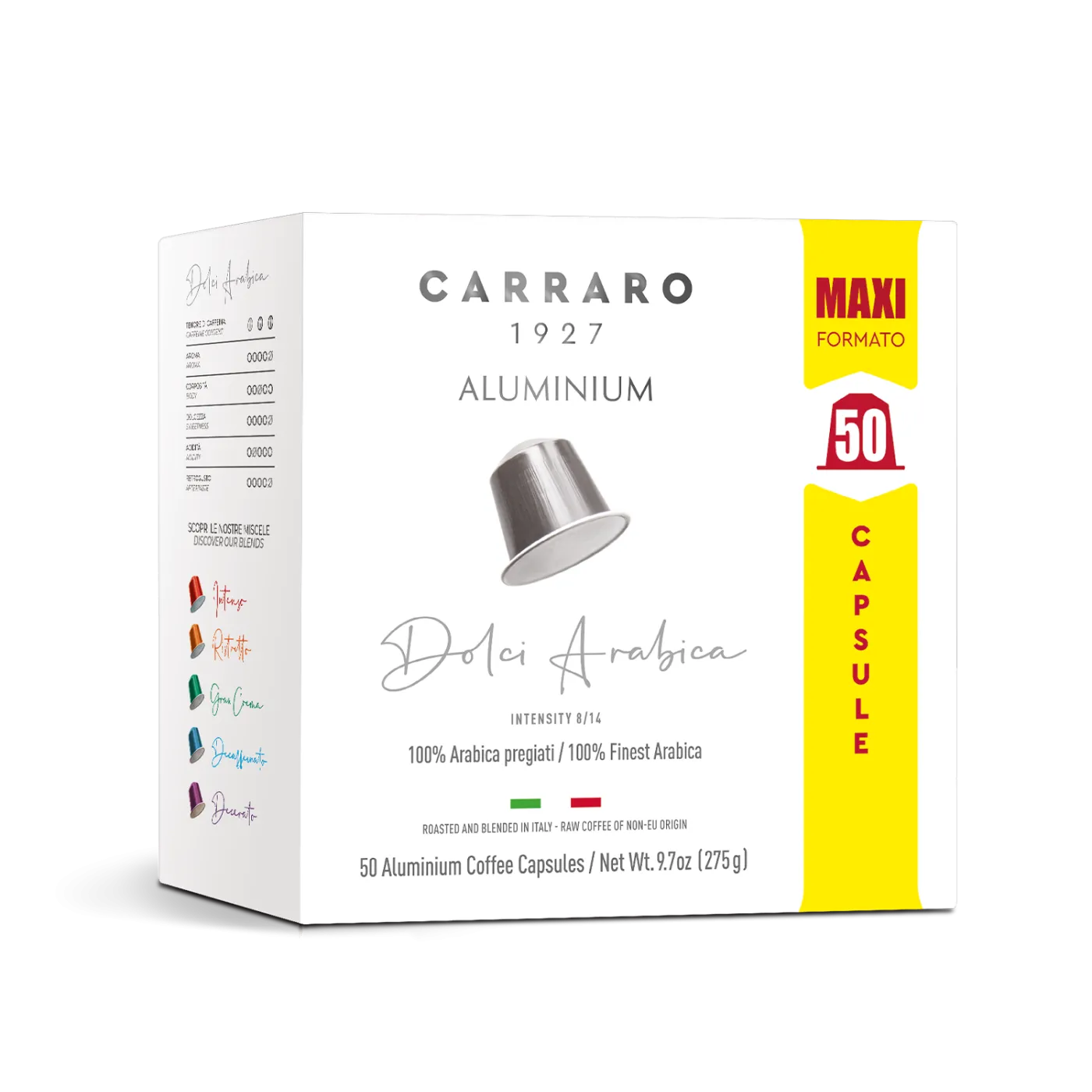 Dolci Arabica – 50 Nespresso®* compatible aluminium capsules