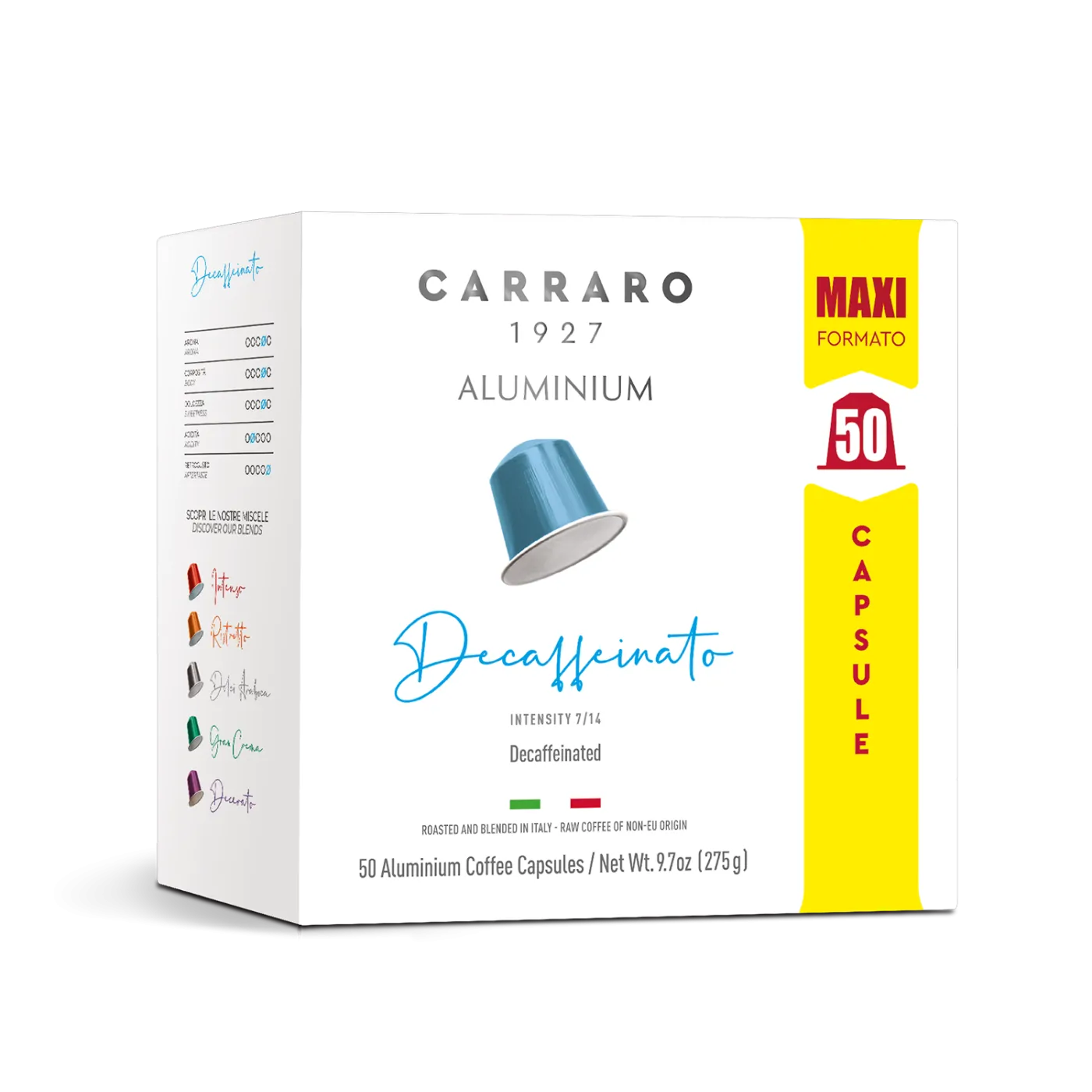 Decaffeinato – 50 Nespresso®* compatible aluminum capsules