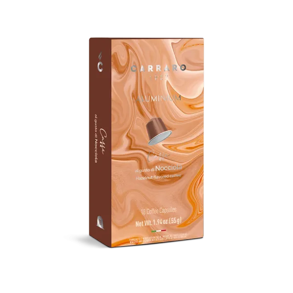 Hazelnut coffee – 10 Nespresso®* compatible aluminium capsules
