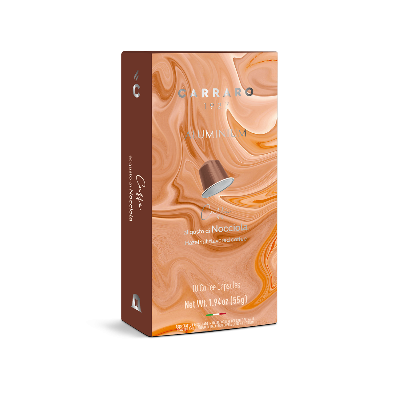 Hazelnut coffee – 10 Nespresso®* compatible aluminium capsules